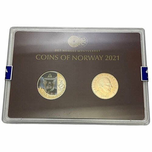 Норвегия, набор Coins of Norway, 250 лет со дня рождения Ханса Нильсена Хауге 2021 г. клуб нумизмат монета 20 крон теркc и кайкоса 1974 года серебро 100 лет со дня рождения уинстона черчилля