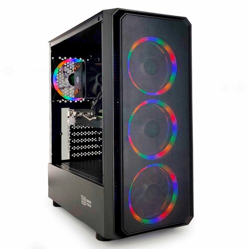 Игровой PC юкомс i3 14100F, RX 560 4GB, SSD 2TB, 16GB DDR4, БП 450W, win 10 pro, Black game case