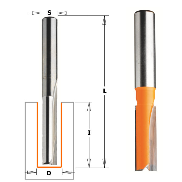 Пазовая фреза длинная монолитная D=8,0 I=31,7 S=8,0 L=60,0 CMT 912.080.11