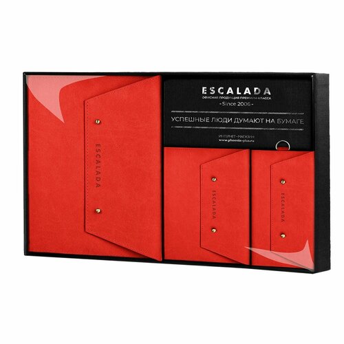 Набор подарочный Феникс+ Escalada ежедневник недатированный красный+ чехол для паспорта + ключница