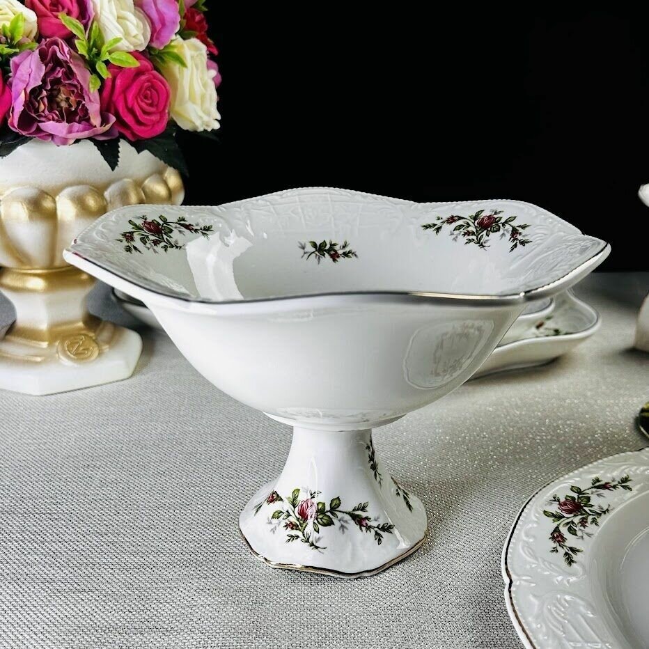 Кофетница на ножке Lenardi Доминика 20.5х13см, фарфор