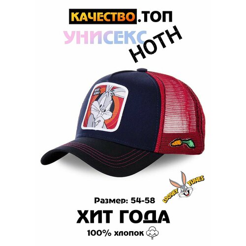 фото Бейсболка , размер 54-58, синий, черный hoth