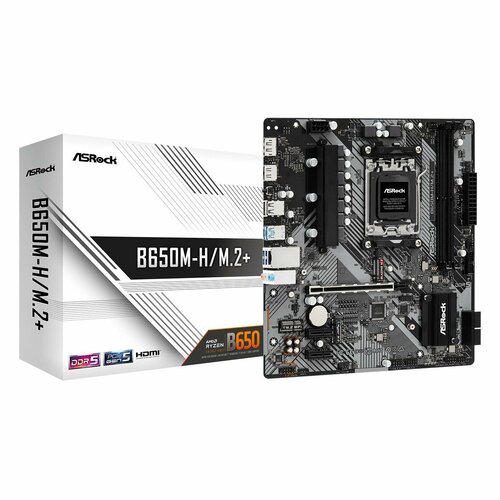 Материнская плата ASRock B650M-H/M.2+, AMD, AM5, DDR5, HDMI, Micro-ATX контроллер usb3 0 orient vl 3u2pe pci express на 2 usb af внешних via vl806 разъём доп питания