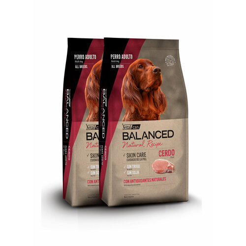 Vitalcan Balanced Dog Adult Natural Recipe для взрослых собак со свининой, 3 кг х 2 шт.