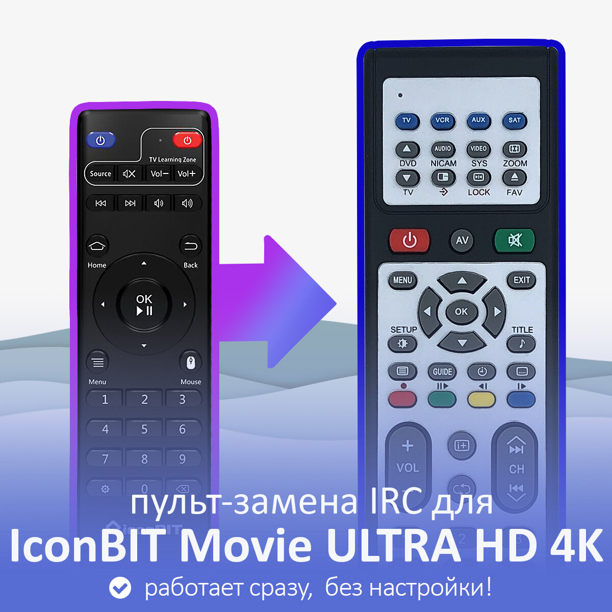 Пульт-замена для IconBIT Movie ULTRA HD 4K