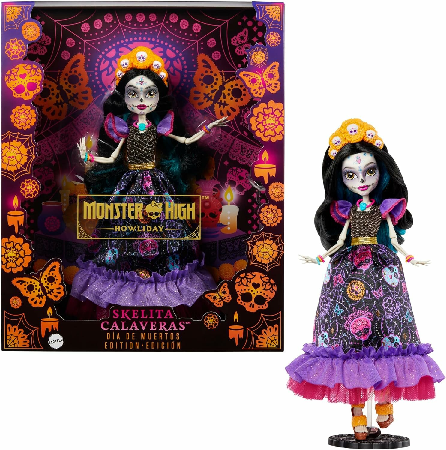 Monster High Doll, Skelita Calaveras Da De Muertos - Коллекционная кукла Монстер Хай Скелита Калаверас Да Де Муэртос.