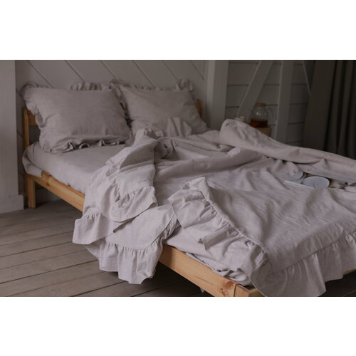 Комплект постельного белья Go.Love, Лён+Хлопок, цвет Серый