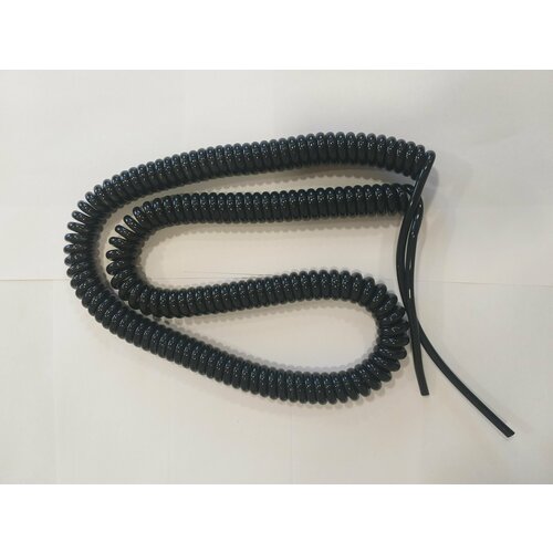 Витая пара спиральный кабель полиуретановый 4х2х0.2/2600-10000мм (экран) черный