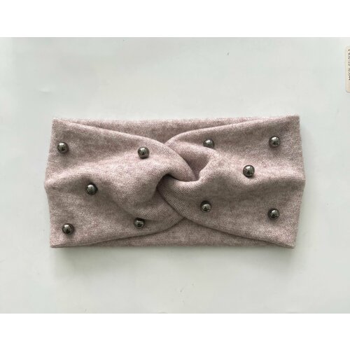 фото Повязка повязка на голову сиреневая ангоровая женская с бусинами повязка теплая женская повязка для женщин, размер универсальный, сиреневый vikmals