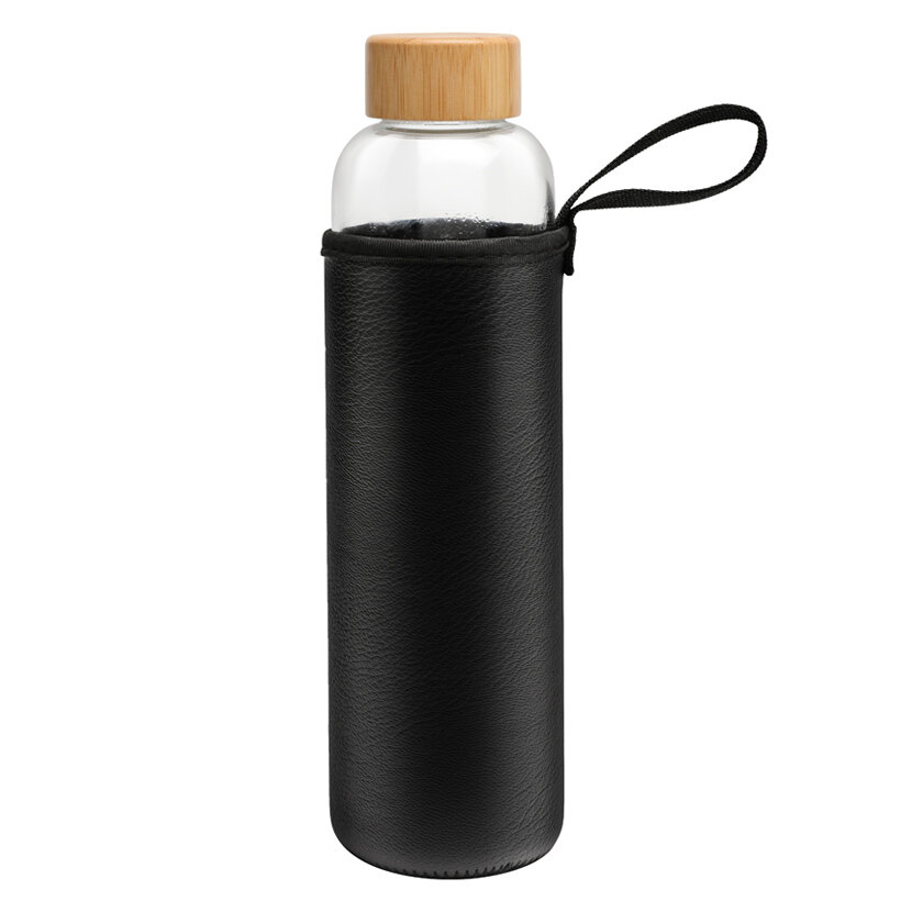 Бутылка для воды Phantasie объем 800 мл из термостойкого стекла в чехле крышка из бамбука