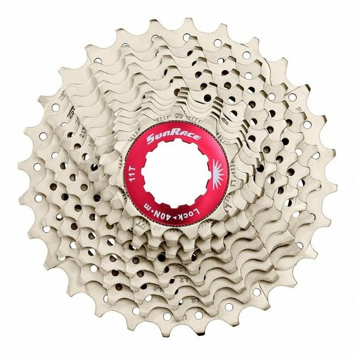 Кассета велосипедная Sun Race, 11-28, 11 скоростей. на алюминиевом пауке, SR-11-28-11
