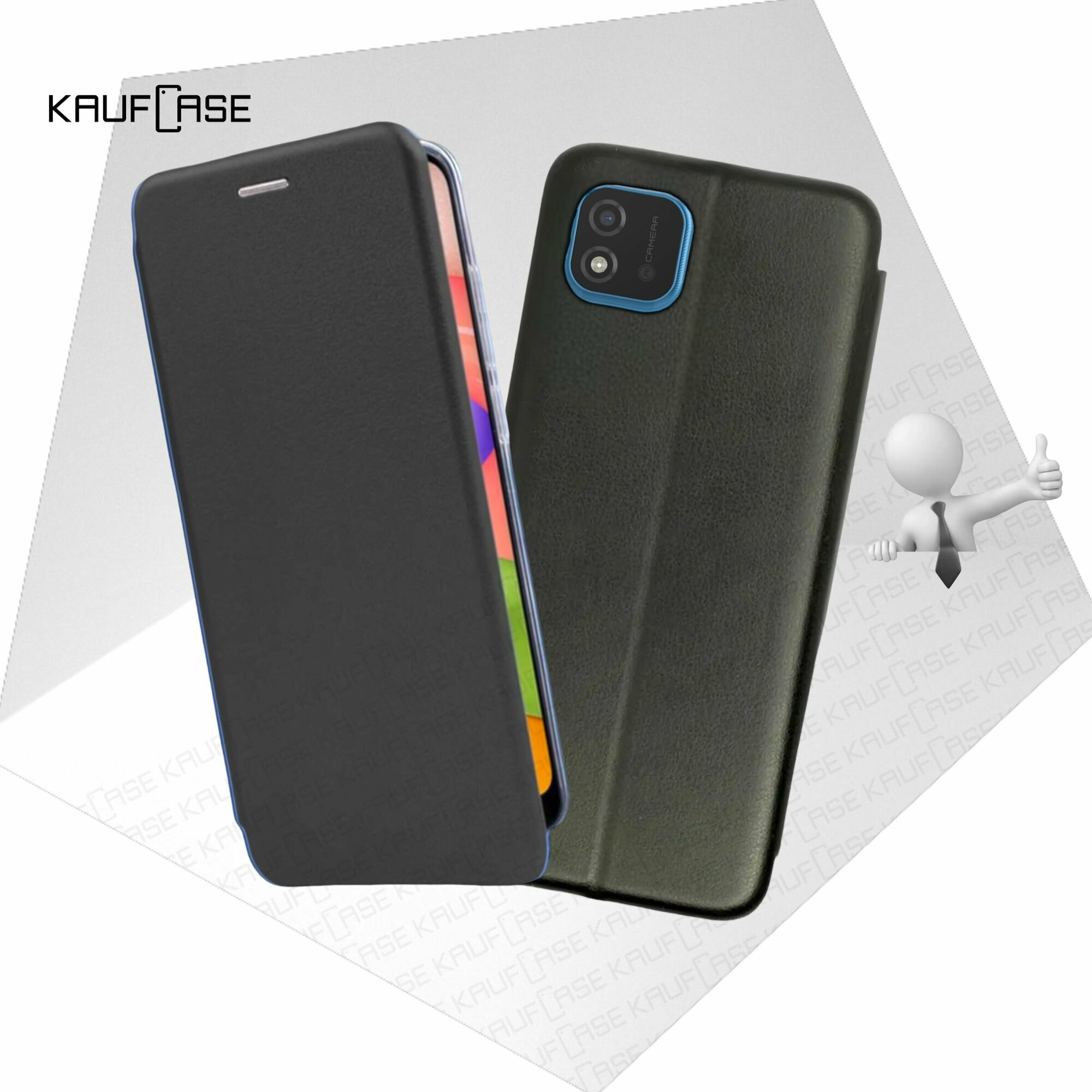 Чехол книжка KaufCase для телефона Realme C11 (2021) /C20 (RMX3231/ 3061) (6.52"), черный. Трансфомер