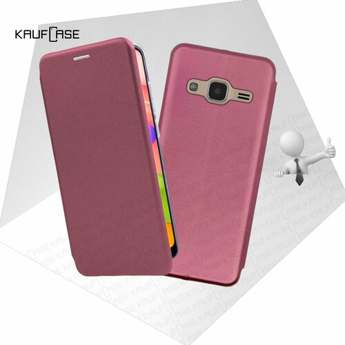 Чехол книжка KaufCase для телефона Samsung J3 2016 (J320) (5), бордовый. Трансфомер чехол книжка kaufcase для телефона samsung a5 2016 a510 5 2 красный трансфомер