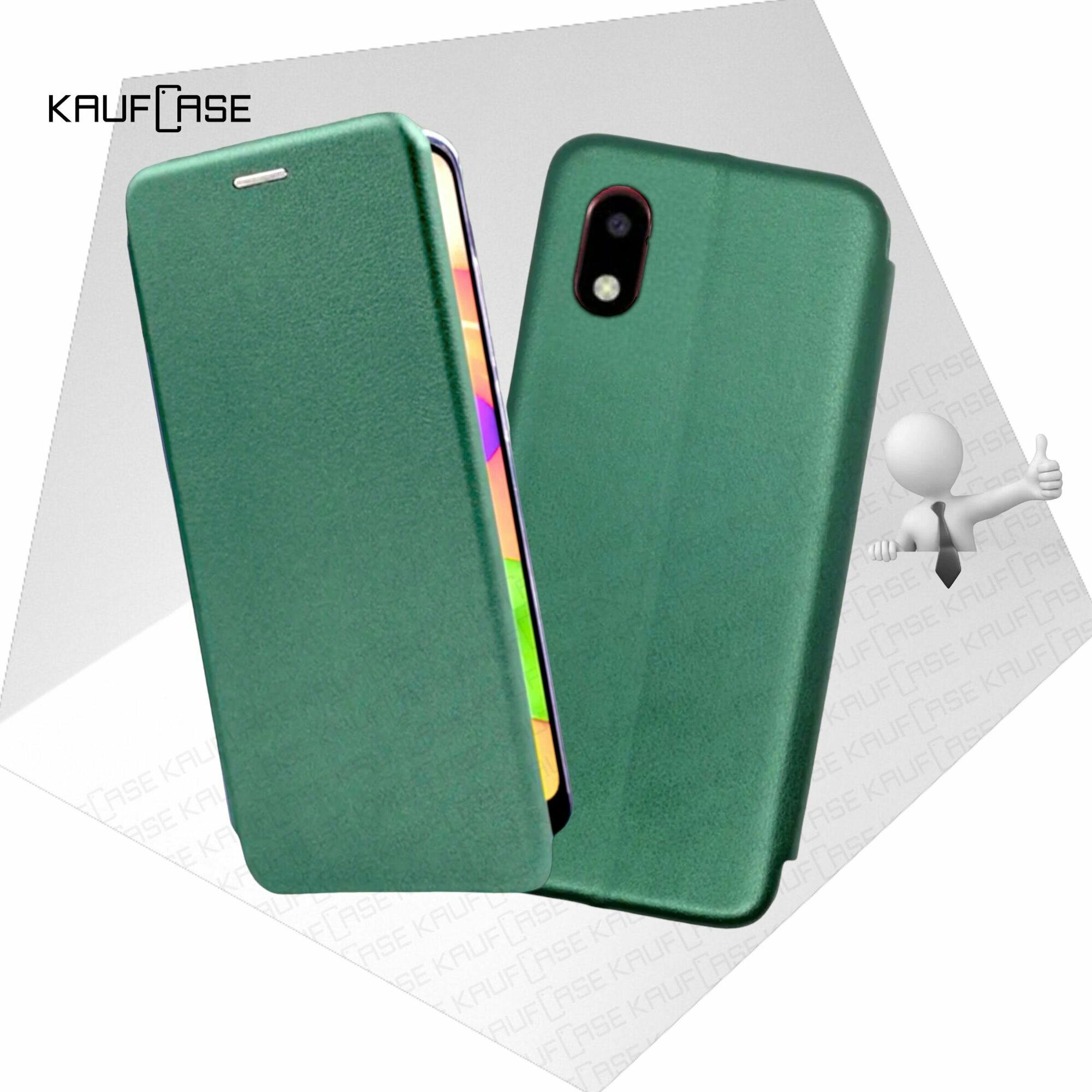 Чехол книжка KaufCase для телефона Huawei Honor 8S /Y5 2019 (5.71"), темно-зеленый. Трансфомер