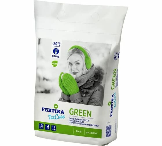 Противогололедный материал Fertika IceCare GREEN 20 кг