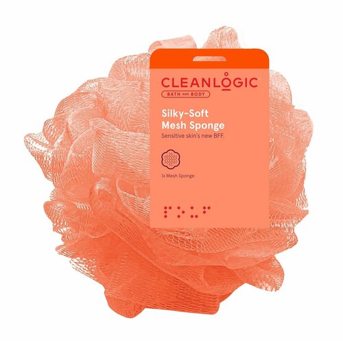 Мягкая мочалка-шар Cleanlogic Bath & Body Silky-Soft Mesh Sponge