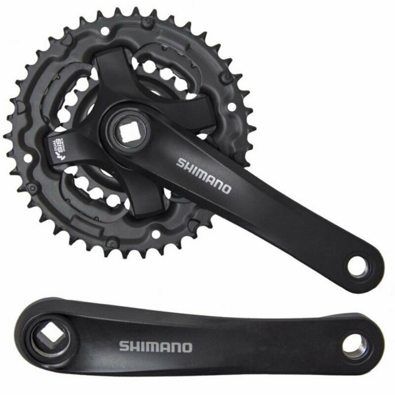 Система 2-46 Shimano TY501, 175мм, для 2x7/8ск, Кв, 46/30, с защ, с болтами креп, цвет черный