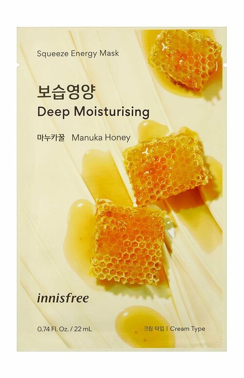 Тканевая маска для лица Innisfree Squeeze Energy Mask Manuka Honey