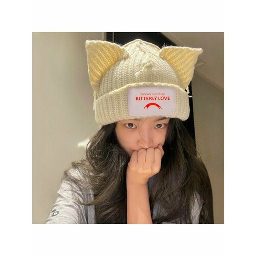 фото Шапка бини , размер 50-58, бежевый luxe belt