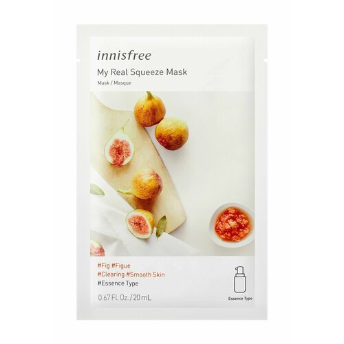 Тканевая маска для лица с инжиром Innisfree My Real Squeeze Mask Fig innisfree my real squeeze beauty mask ex тканевая маска с медом манука 1 шт 20 мл 0 67 жидк унции