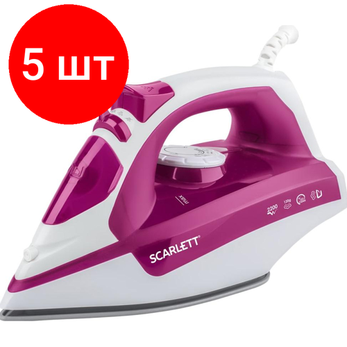 Комплект 5 штук Утюг SCARLETT SC-SI30K25 керамика 2200Вт розовый 1734400₽