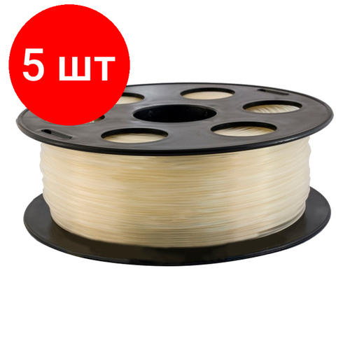 pla пластик bestfilament 1 75 мм для 3d принтеров 1 кг голубой Комплект 5 штук, Катушка PLA пластик BestFilament, 1.75 мм, натуральный, 1 кг