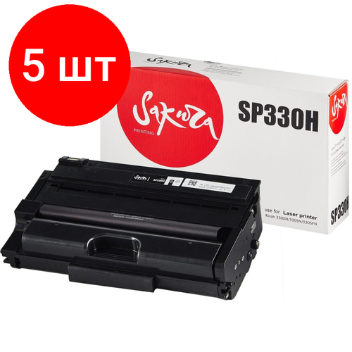 Комплект 5 штук, Картридж лазерный SAKURA SP330H чер. для Ricoh картридж nv print sp330h для ricoh 7000 стр черный