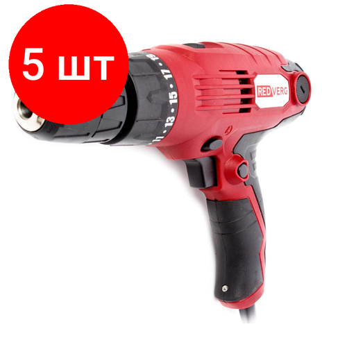 Комплект 5 штук Дрель-шуруповерт сетевая RedVerg RD-SD4002 6621688 2410400₽