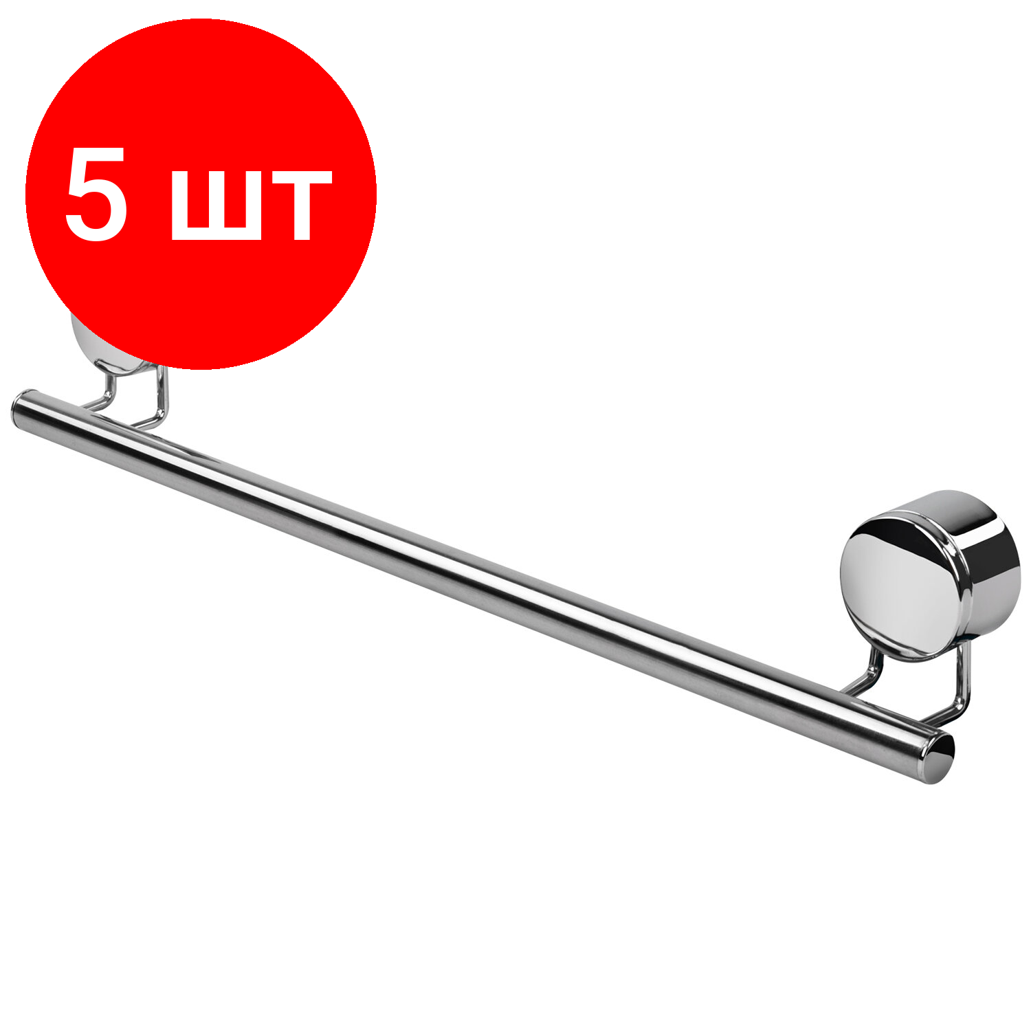 фото Комплект 3 шт, Держатель для полотенец LAIMA, ширина 46 см, нержавеющая сталь, крепление к стене, 607432