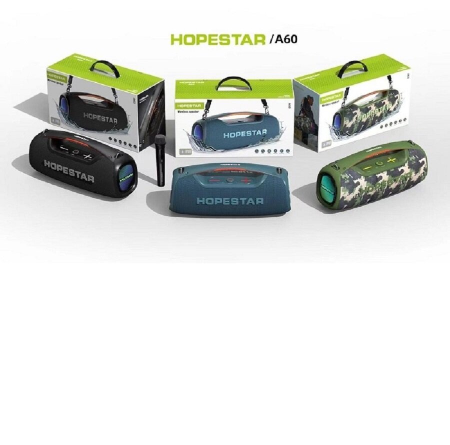 Портативная Беспроводная Bluetooth Колонка Hopestar A60, 100W / Караоке Система / Беспроводной Микрофон / Синяя