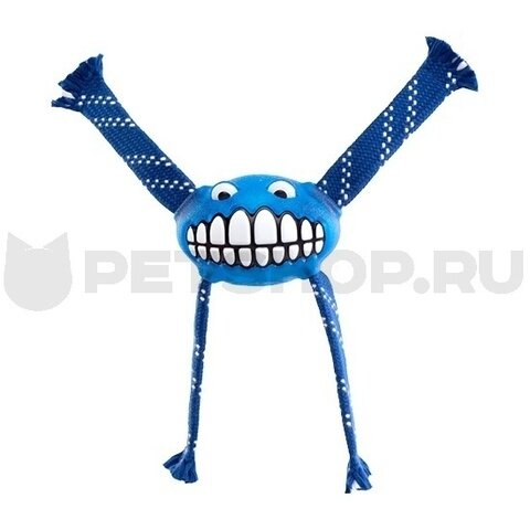 Rogz - Игрушка с принтом зубы и пищалкой FLOSSY GRINZ средняя, синий (FLOSSY GRINZ ORALCARE TOY MD) М см