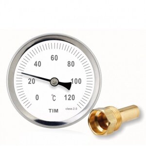 Термометр с погружной гильзой 1/2", Т63-50 120*C