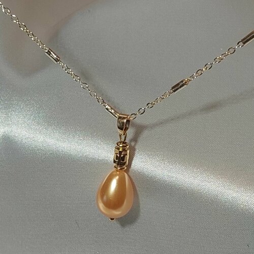 Колье Подвеска Water drop Yellow, золотой