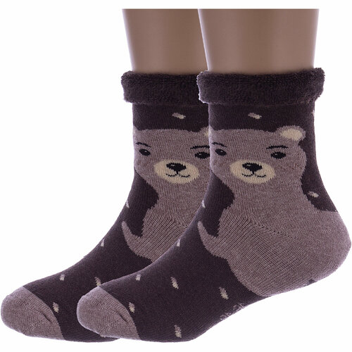 фото Носки rusocks 2 пары, размер 16-18, коричневый