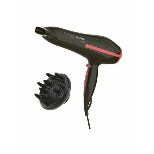 Фен Viconte VC-3752 черный с красным 227900₽