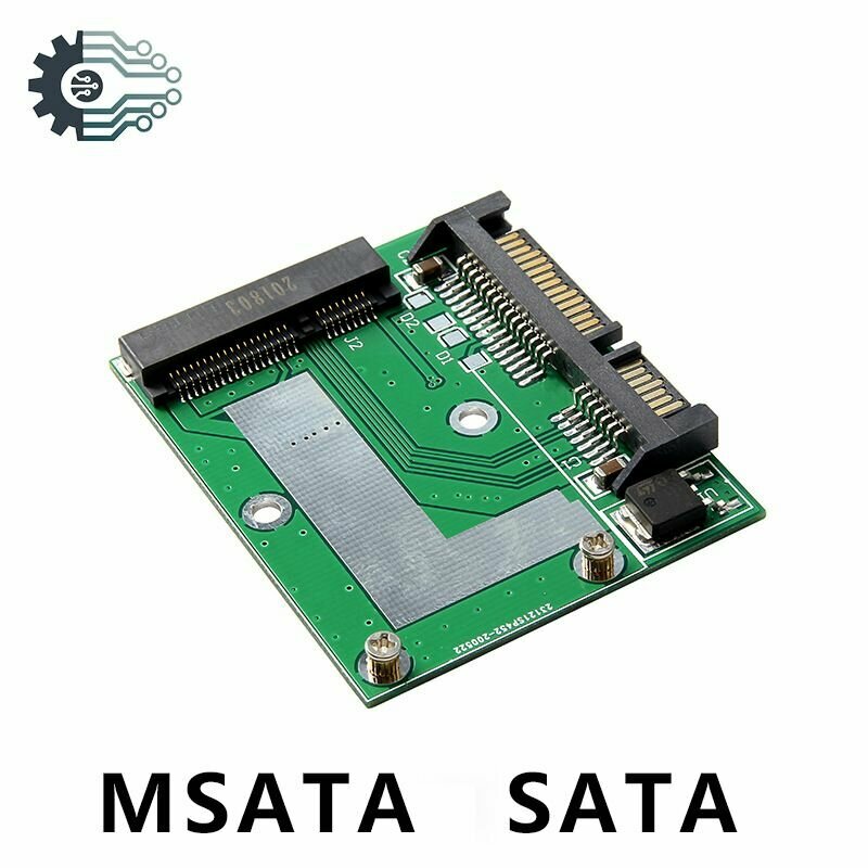 Адаптер DP9 Mini PCI-E mSATA SSD на 2.5 SATA переходник, преобразователь (Зеленый)