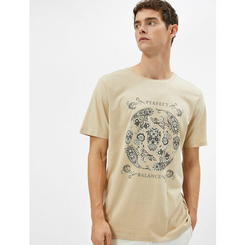 фото Футболка koton, размер m, бежевый