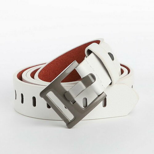 фото Ремень сима-ленд, размер 100, белый сима-лэнд