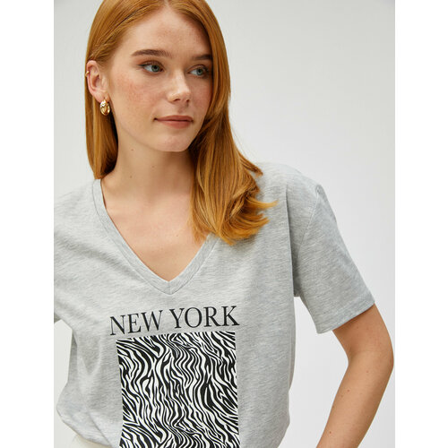 фото Футболка koton, размер l, серый