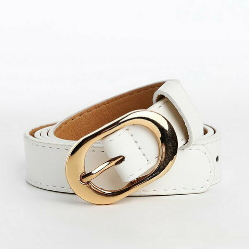 фото Ремень сима-ленд, размер 100, белый сима-лэнд