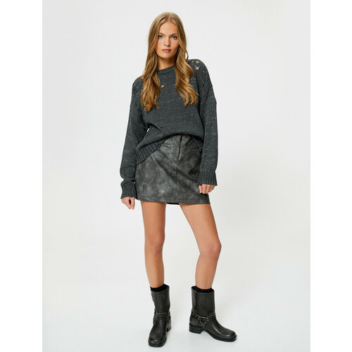 фото Свитер koton, размер 40, серый, черный