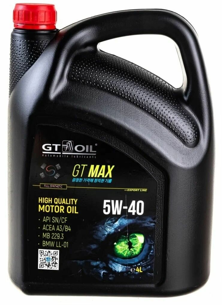 Масло Gt Max Sae 5W-40 Api Sn/Cf 4 Л Gt Oil 8809059409015