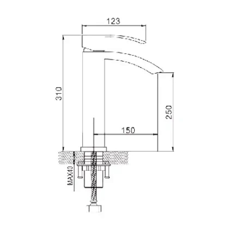 Смеситель для раковины Rose R15F R1511F белый/хром