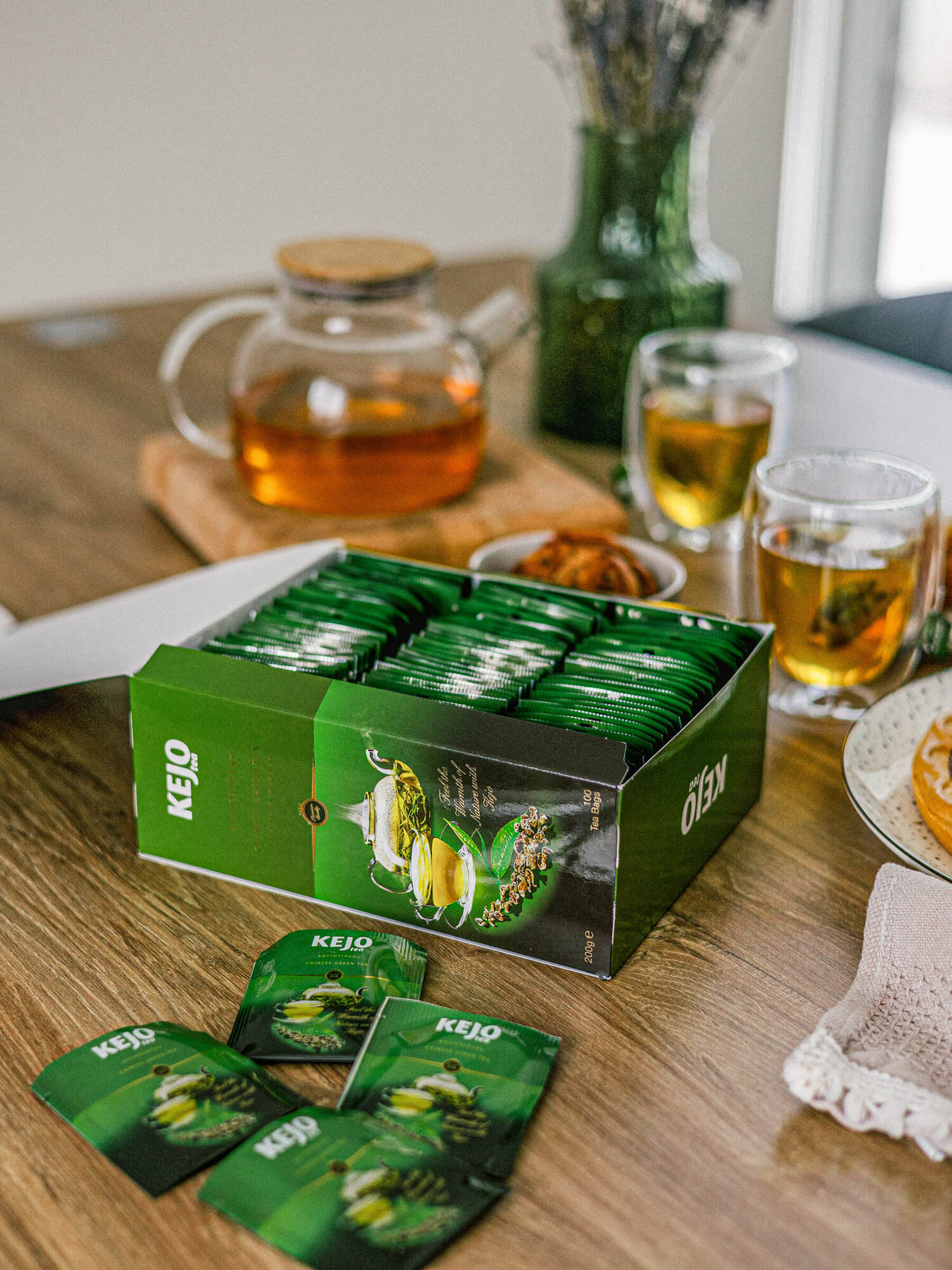 Чай зеленый ANTIOXIDANT CHINESE GREEN TEA KejoTea 100 шт - фотография № 11