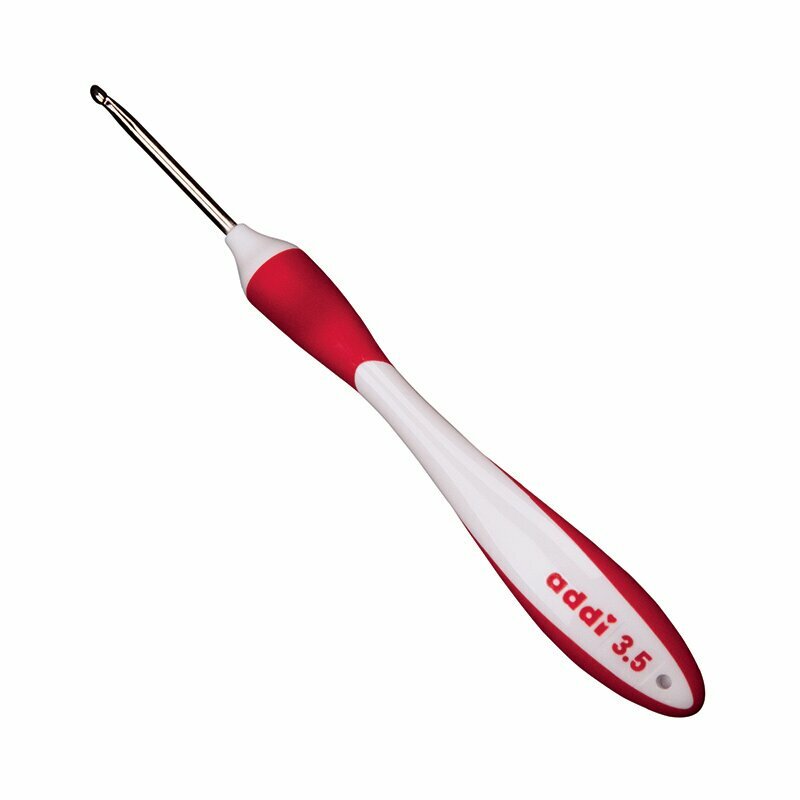 Крючок вязальный с эргономичной пластиковой ручкой addiSwing Maxi №3.5 17 см ADDI 141-7/3.5-17