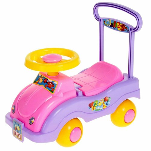 Толокар-автомобиль для девочек, с гудком-пищалкой автомобиль для прогулок с гудком пищалкой
