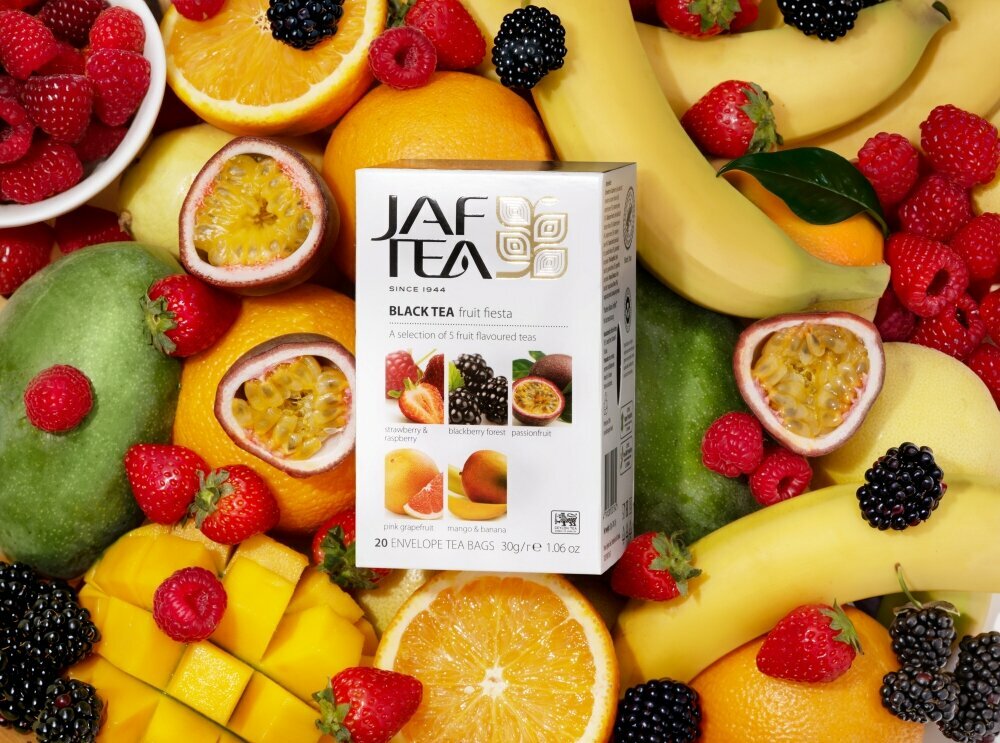 Чай чёрный JAF TEA Fruit Fiesta 20 пакетиков в конвертиках, Ассорти 5 видов