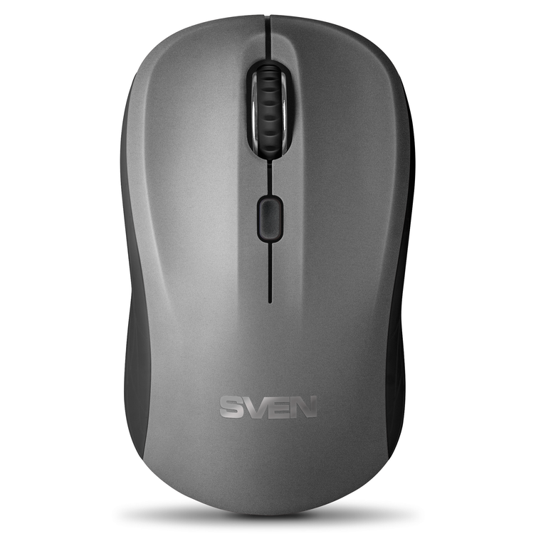 Мышь Wireless Sven RX-230W серая (2,4 GHz, 3+1кл., 800-1600DPI, Soft Touch, блистер) - фото №1