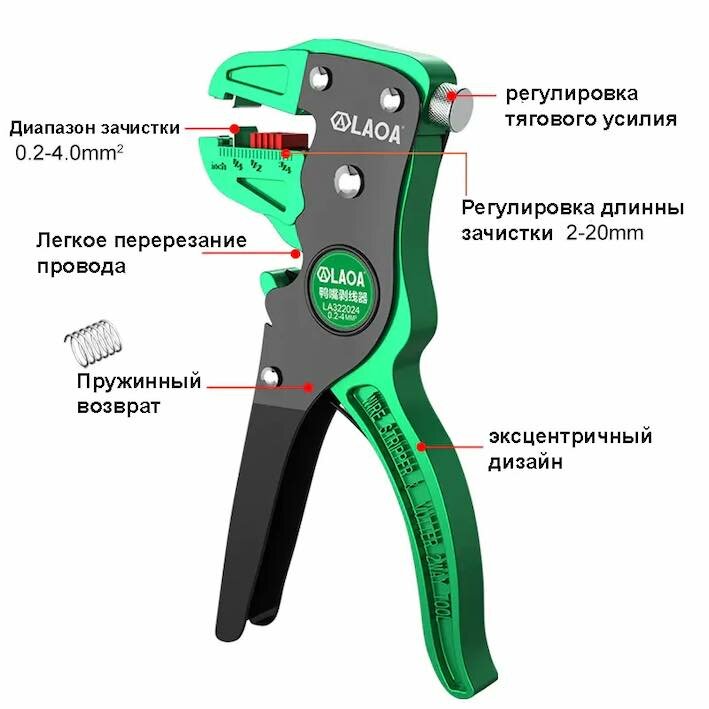 LAOA мини автоматические плоскогубцы для зачистки проводов — фото 2