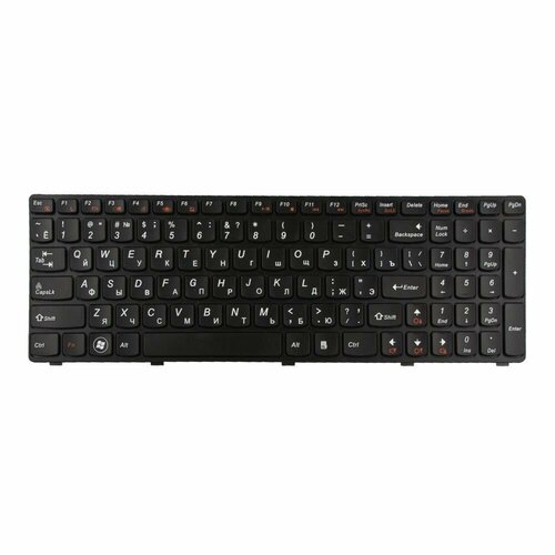 Клавиатура (keyboard) для ноутбука Lenovo IdeaPad B570, B570A, B570E, с рамкой, черная gzeele new laptop keyboard for lenovo v570 v575 z570 z575 b570 b570e v580 v580c b570g b575 b575e b580 b590 b590a us black